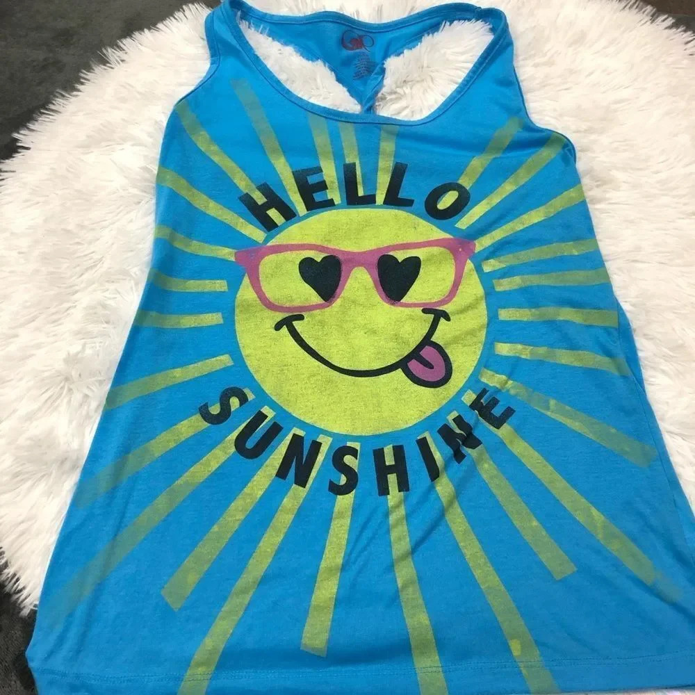 OP Hello Sunshine Graphic Tank Top Juniors Large